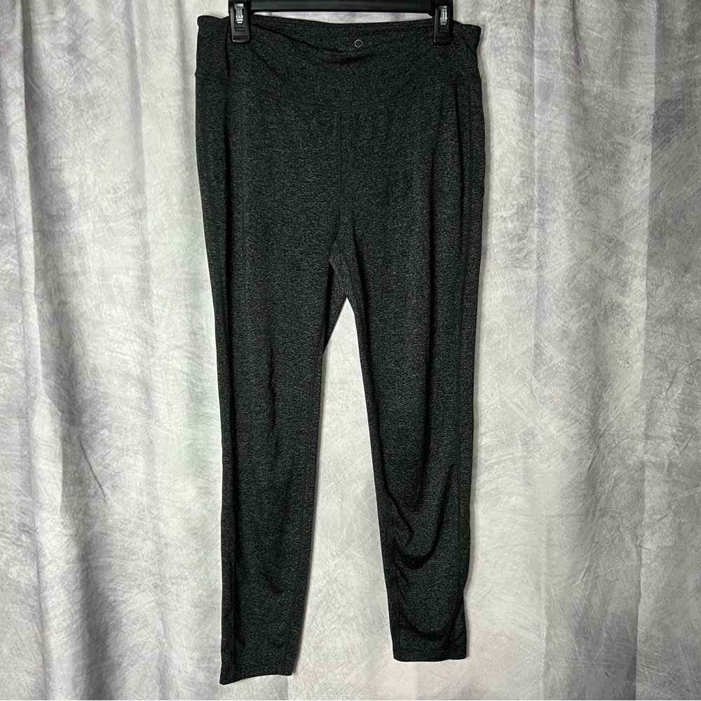 Tangerine Dark Gray Workout Leggings Pants - MED